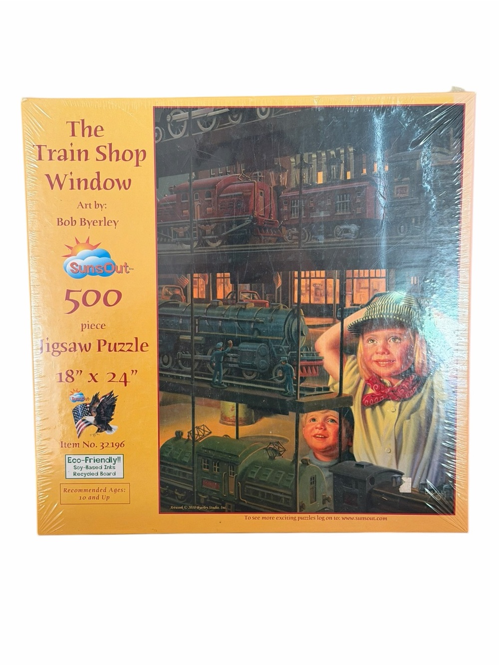 SunsOut The Train Shop Window Bob Byerley 500 Piece Jigsaw Puzzle Sealed